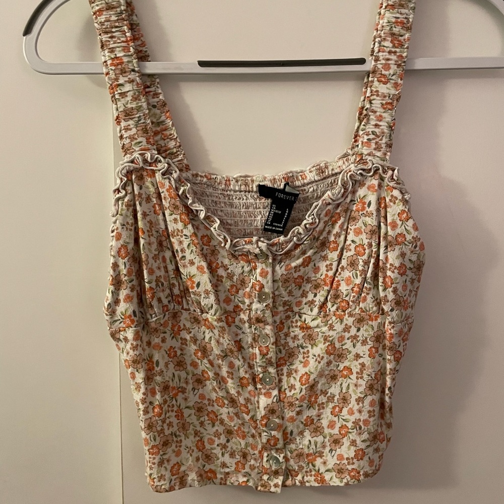 Cropped Floral tank top - Forever 21
